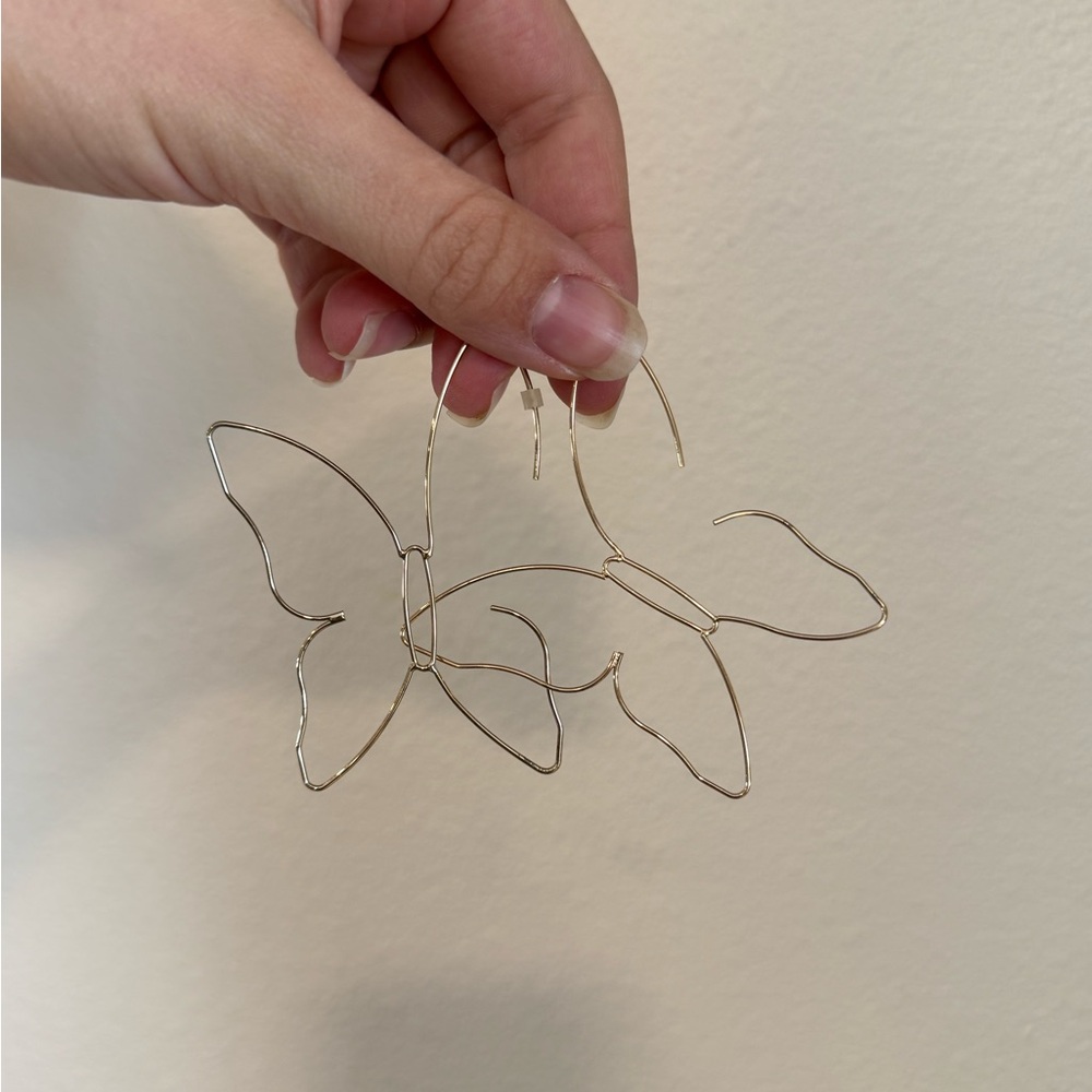 Elegant Gold Butterfly Wire Earrings